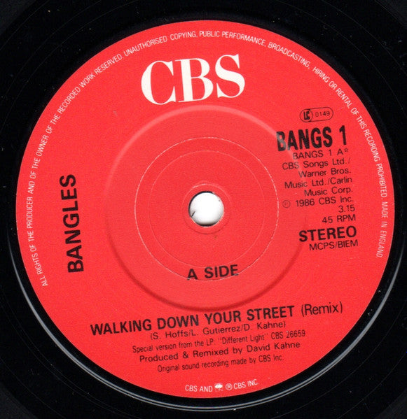 Bangles - Walking Down Your Street - Used Vinyl Record 7" image 7