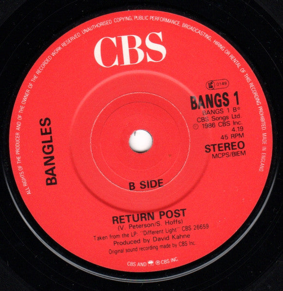 Bangles - Walking Down Your Street - Used Vinyl Record 7" image 8
