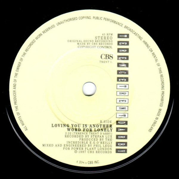 Terence Trent D'Arby - If You Let Me Stay - Used Vinyl Record 7" image 4