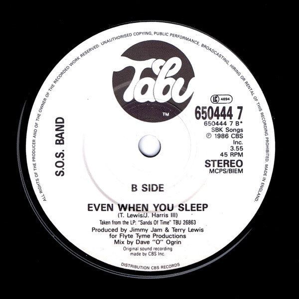 S.O.S. Band - No Lies - Used Vinyl Record 7" image 4