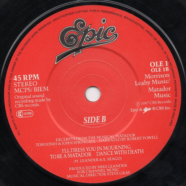 Tom Jones - A Boy From Nowhere - Used Vinyl Record 7" image 4