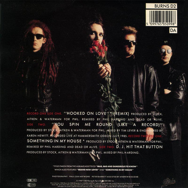 Dead Or Alive - Hooked On Love (Remix) - Used Vinyl Record 7" image 2