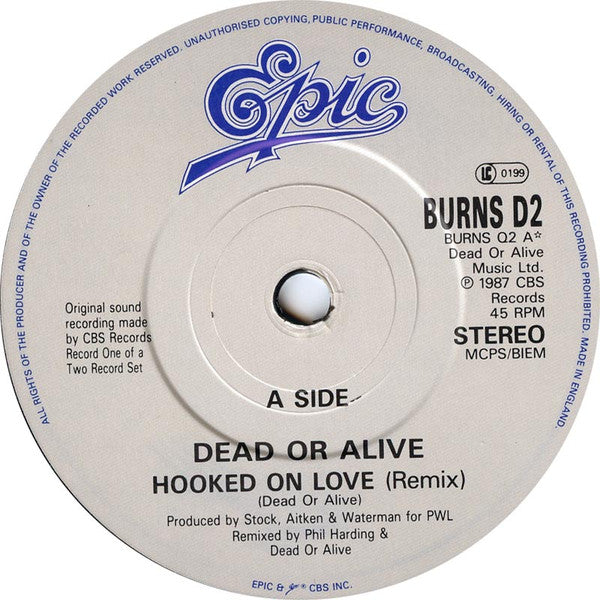 Dead Or Alive - Hooked On Love (Remix) - Used Vinyl Record 7" image 5