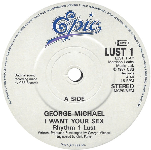 George Michael - I Want Your Sex - Used Vinyl Record 7" image 7