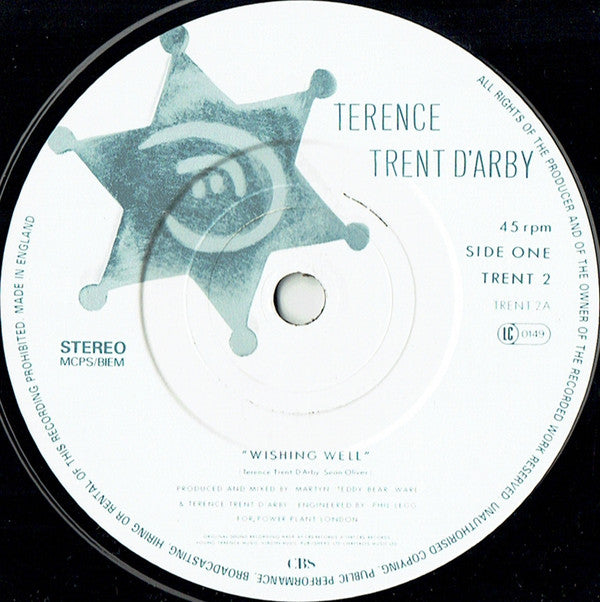 Terence Trent D'Arby - Wishing Well - Used Vinyl Record 7" image 3