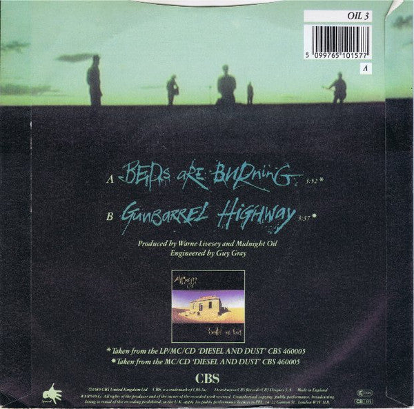 Midnight Oil - Beds Are Burning - Used Vinyl Record 7" image 2