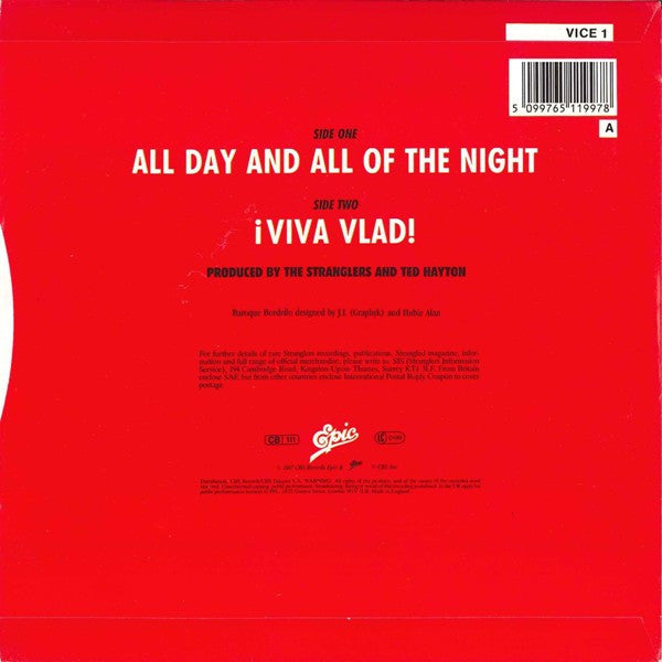Stranglers - All Day And All Of The Night - Used Vinyl Record 7" image 2