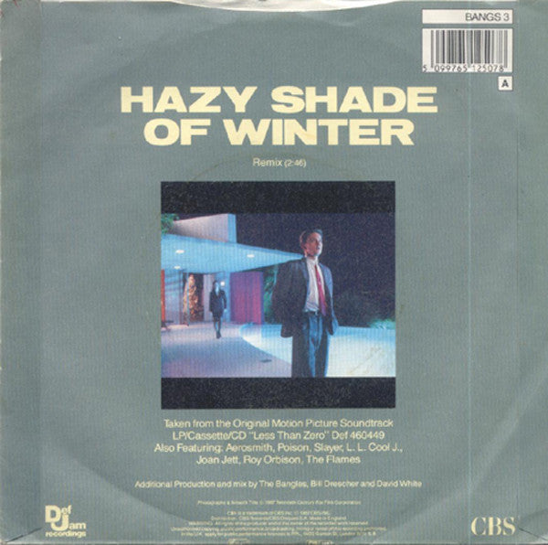 Bangles - Hazy Shade Of Winter - Used Vinyl Record 7" image 2