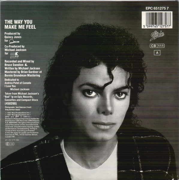 Michael Jackson - Way You Make Me Feel - Used Vinyl Record 7" image 1