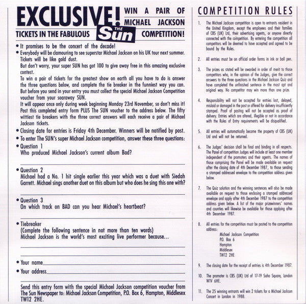 Michael Jackson - Way You Make Me Feel - Used Vinyl Record 7" image 2