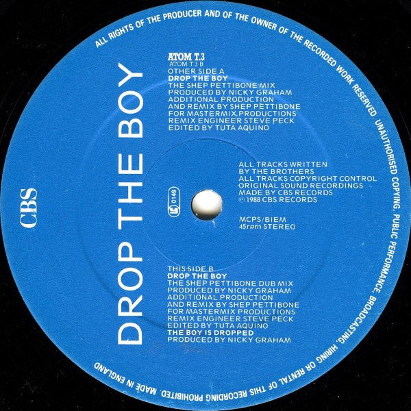 Bros - Drop The Boy - Used Vinyl Record 12" image 2