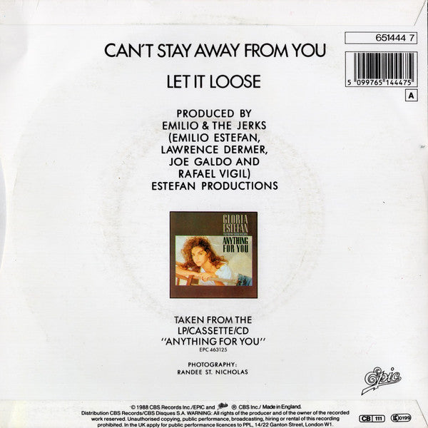 Miami Sound Machine - Can't Stay Away From You - Used Vinyl Record 7" image 2