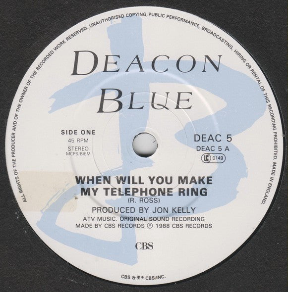 Deacon Blue - When Will You Make My Telephone Ring - Used Vinyl Record 7 image 8