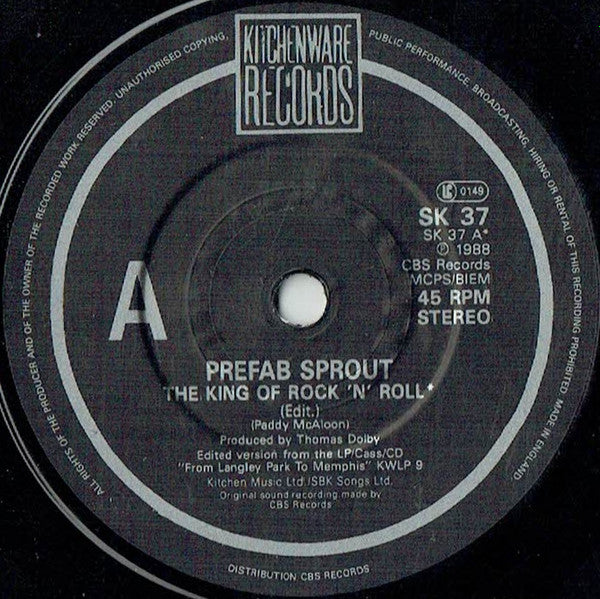 Prefab Sprout - King Of Rock 'N' Roll - Used Vinyl Record 7 image 7