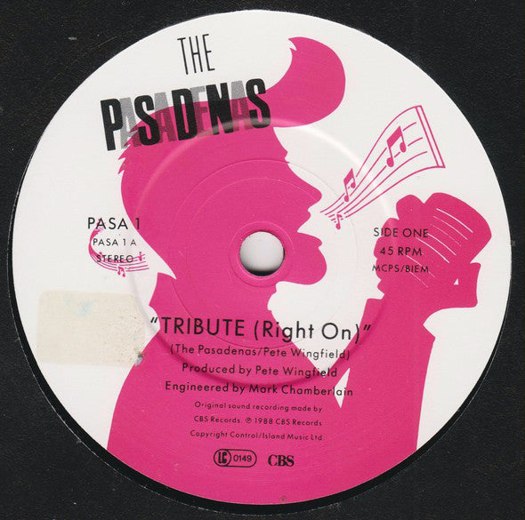 Pasadenas - Tribute (Right On) - Used Vinyl Record 7" image 7