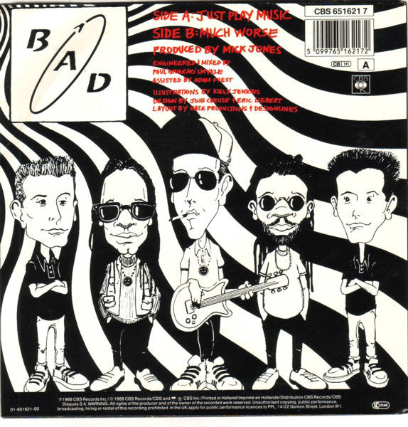 Big Audio Dynamite - Just Play Music! - Used Vinyl Record 7" image 2