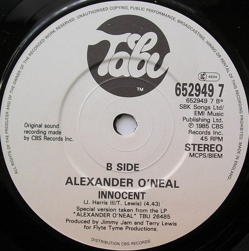 Alexander O'Neal - Fake 88 (Single Remix) - Used Vinyl Record 7" image 4