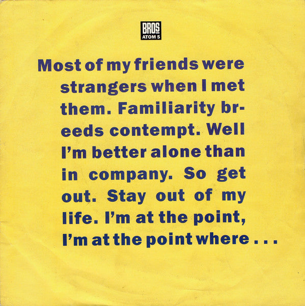 Bros - I Quit - Used Vinyl Record 7" image 5