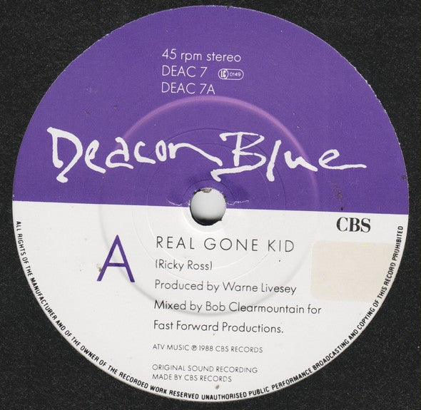 Deacon Blue - Real Gone Kid - Used Vinyl Record 7" image 7