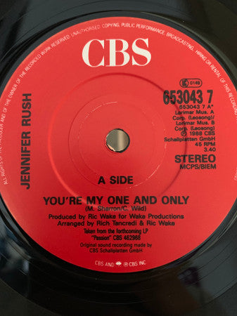 Jennifer Rush - You're My One And Only - Used Vinyl Record 7" image 3
