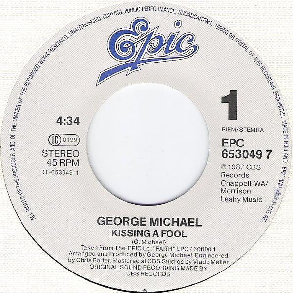 George Michael - Kissing A Fool - Used Vinyl Record 7" image 3