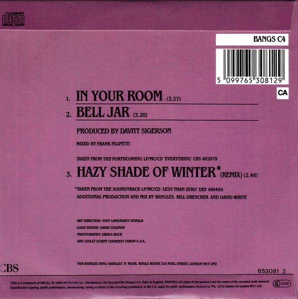 Bangles - In Your Room - Used CD image 2