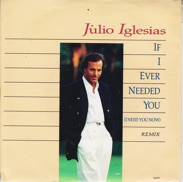 Julio Iglesias - If I Ever Needed You (I Need You Now) - Used Vinyl Reco image 1