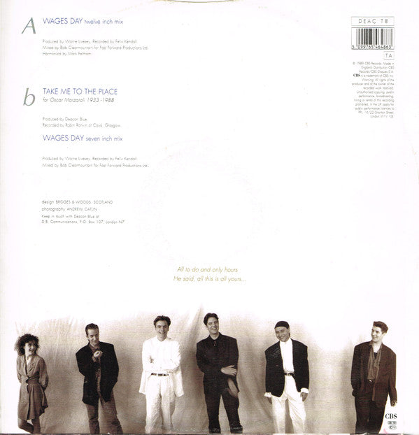 Deacon Blue - Wages Day - Used Vinyl Record 12" image 2