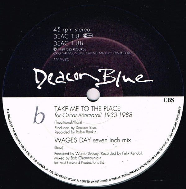 Deacon Blue - Wages Day - Used Vinyl Record 12" image 4