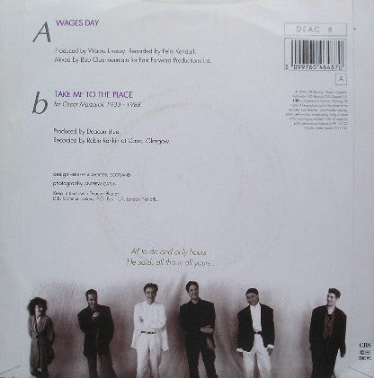 Deacon Blue - Wages Day - Used Vinyl Record 7" image 6