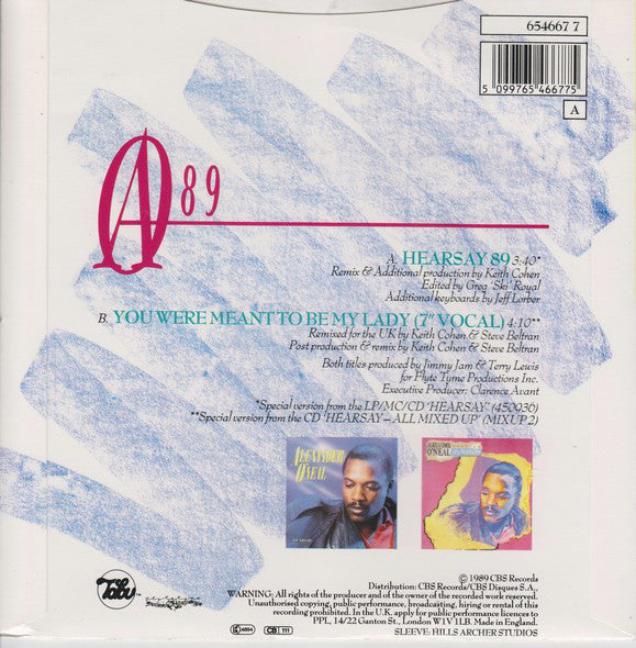 Alexander O'Neal - Hearsay '89 - Used Vinyl Record 7" image 2