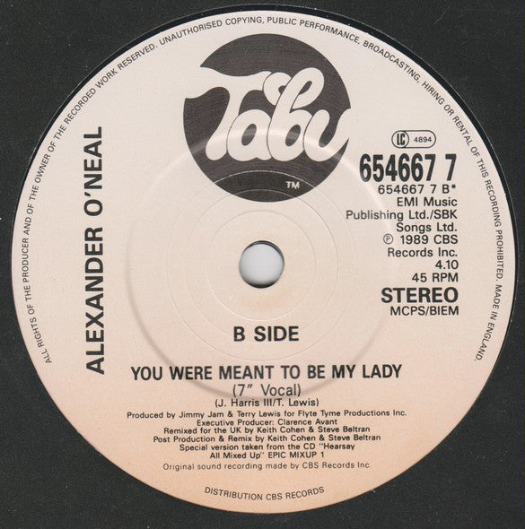 Alexander O'Neal - Hearsay '89 - Used Vinyl Record 7" image 8