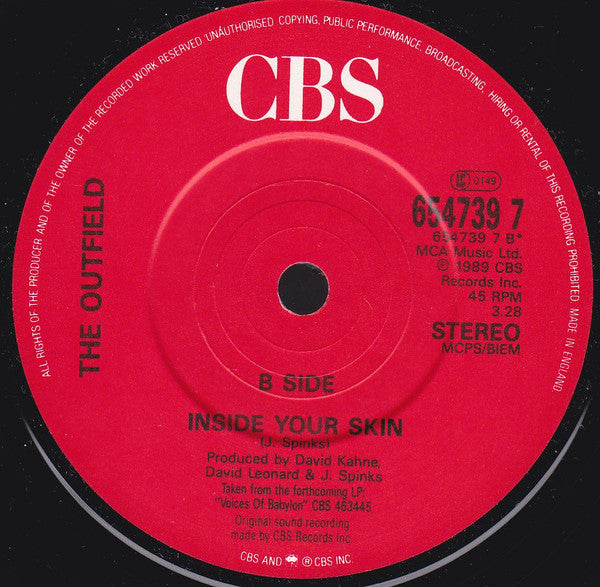 Outfield - Voices Of Babylon - Used Vinyl Record 7" image 4