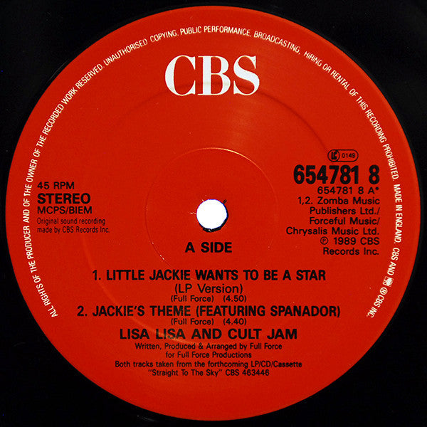 Lisa Lisa & Cult Jam - Little Jackie Wants To Be A Star - Used Vinyl image 7