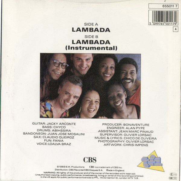 Kaoma - Lambada - Used Vinyl Record 7" image 2