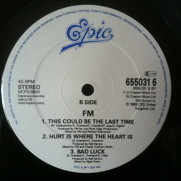 FM - Bad Luck - Used Vinyl Record 12" image 4