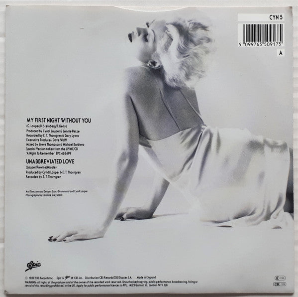 Cyndi Lauper - My First Night Without You - Used Vinyl Record 7" image 2