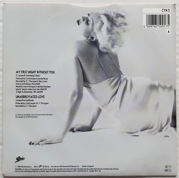 Cyndi Lauper - My First Night Without You - Used Vinyl Record 7" image 6
