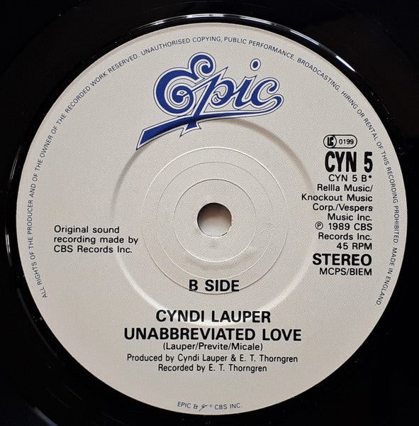 Cyndi Lauper - My First Night Without You - Used Vinyl Record 7" image 8