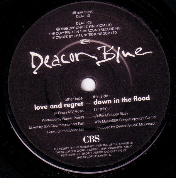 Deacon Blue - Love And Regret - Used Vinyl Record 7" image 8