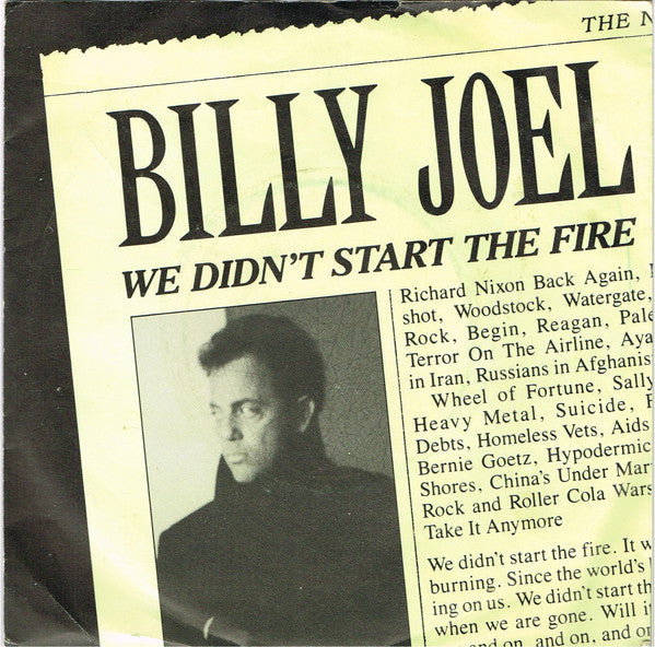 Billy Joel - We Didn't Start The Fire - Used Vinyl Record 7" image 1