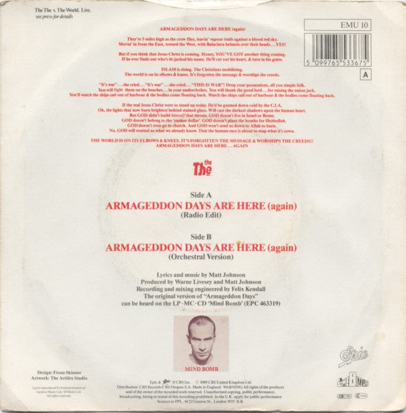 Armageddon Days Are Here (Again) - Used Vinyl Record 7" image 2