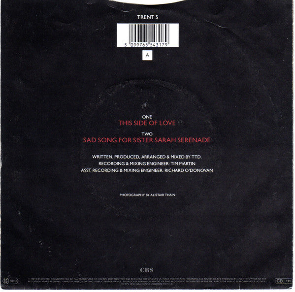 Terence Trent D'Arby - This Side Of Love - Used Vinyl Record 7" image 2