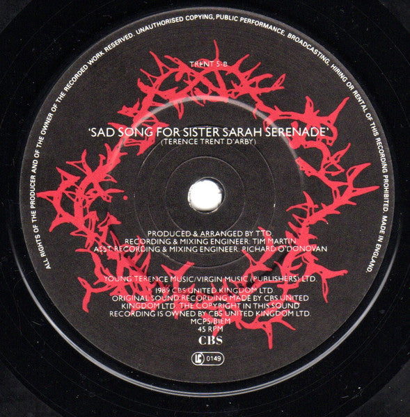 Terence Trent D'Arby - This Side Of Love - Used Vinyl Record 7" image 4