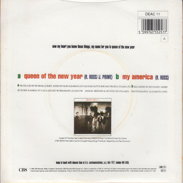 Deacon Blue - Queen Of The New Year - Used Vinyl Record 7" image 2