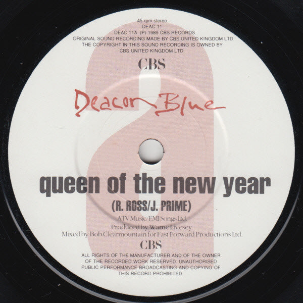Deacon Blue - Queen Of The New Year - Used Vinyl Record 7" image 3