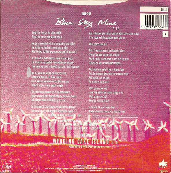 Midnight Oil - Blue Sky Mine - Used Vinyl Record 7" image 2