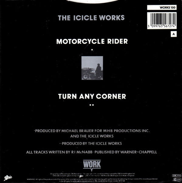 Icicle Works - Motorcycle Rider - Used Vinyl Record 7" image 2