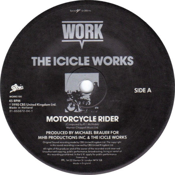 Icicle Works - Motorcycle Rider - Used Vinyl Record 7" image 7