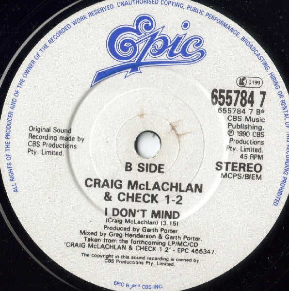 Craig McLachlan & Ch - Mona - Used Vinyl Record 7" image 4